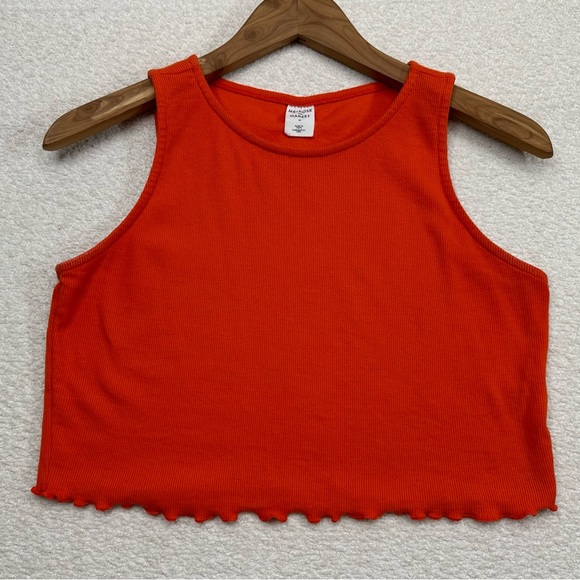 Melrose and Market Tops - Melrose and Market Cropped Tank Top Women’s Size Medium Orange Organic Cotton